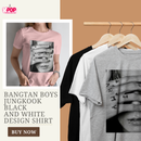 Bangtan Boys Jungkook Schwarz-Weiß-Design-Shirt