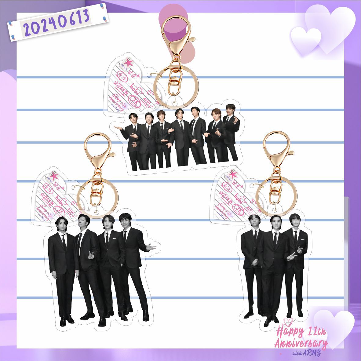 Bangtan Boys FESTA 11th Anniversary Keychains