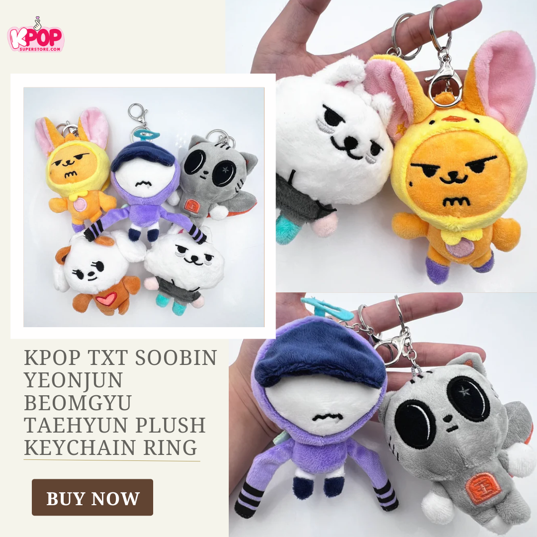 KPOP TXT SOOBIN YEONJUN BEOMGYU TAEHYUN Plush Keychain Ring