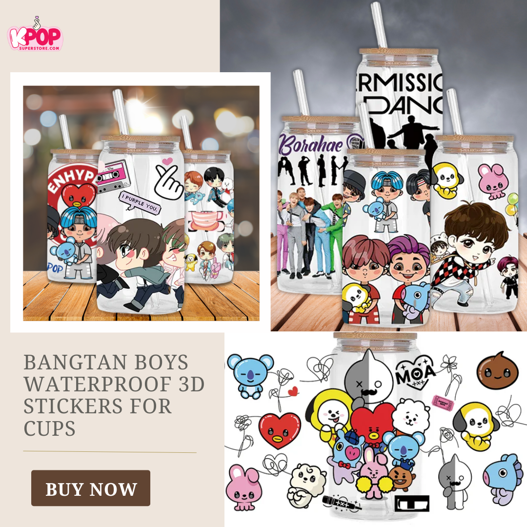 Bangtan Boys Waterproof 3D Stickers for Cups