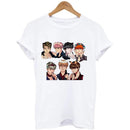 Bangtan Boys Members Cartoons Anime Design Shirt