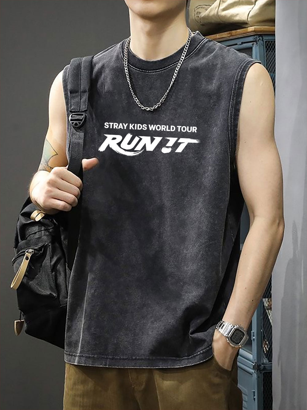 Stray Kids RUN IT タンクトップ 公式 Stray Kids Run It 2026 New Album Tank Top