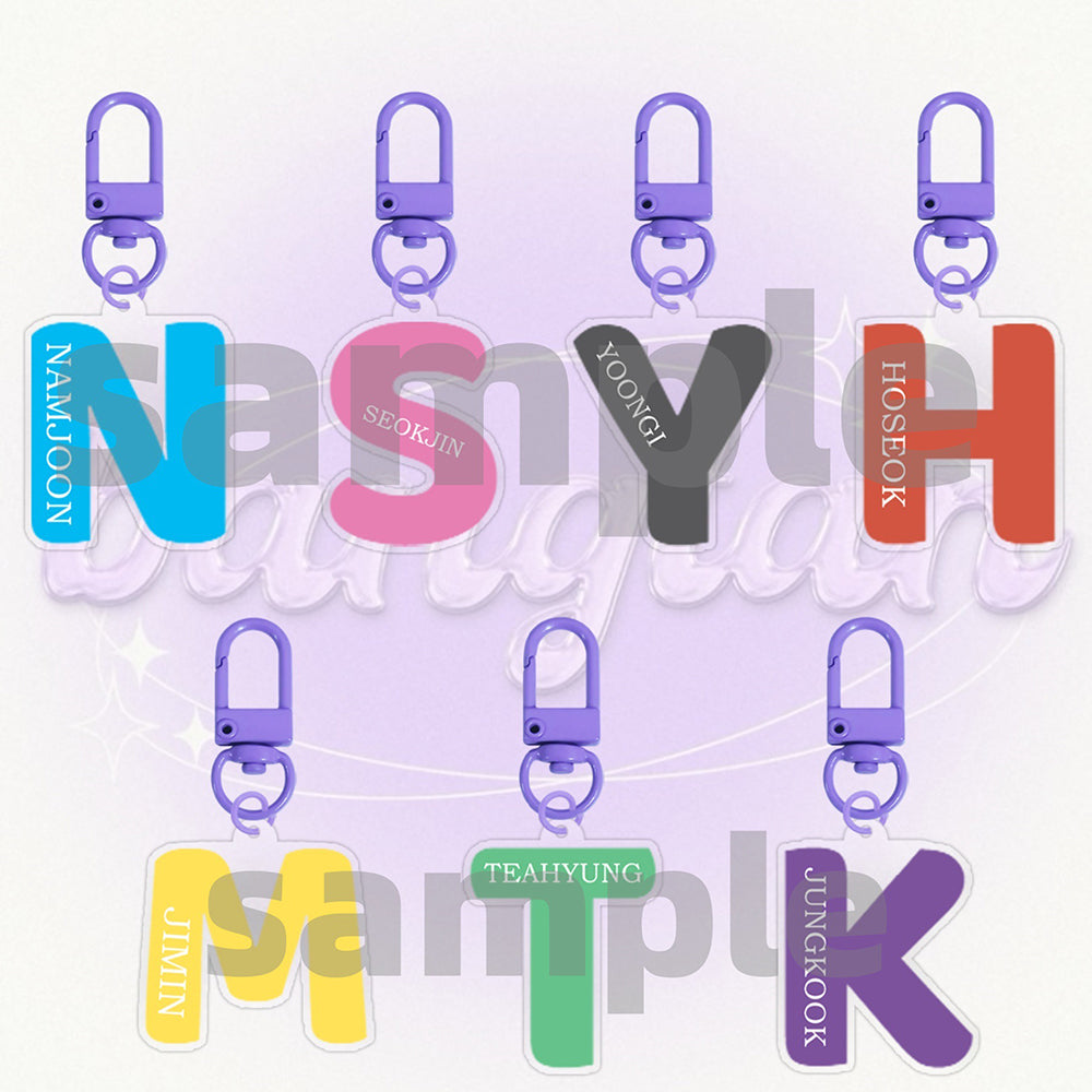 Bangtan Boys 2026 Letter Names Colorful Keychain