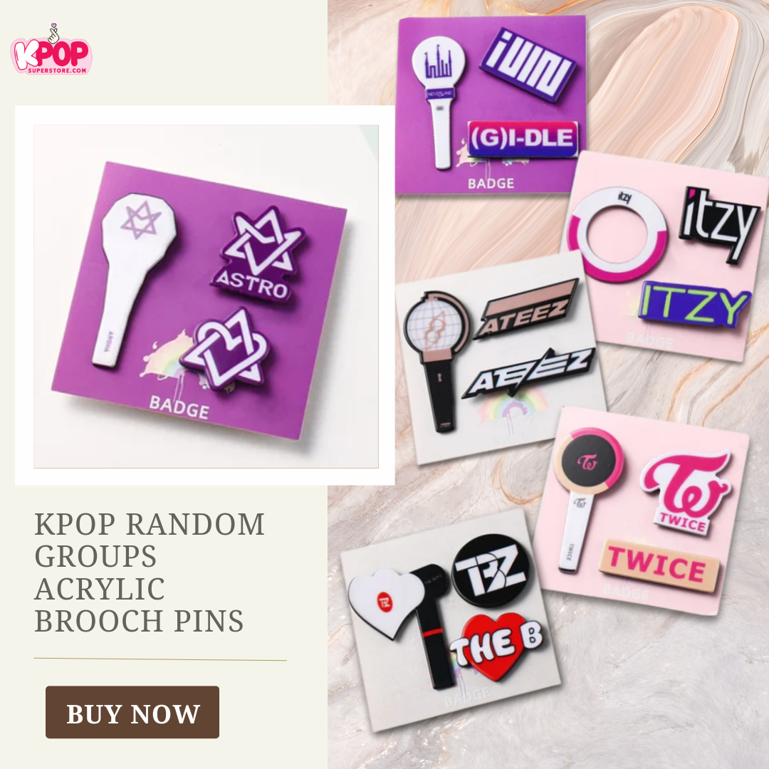 KPOP Random Groups Acrylic Brooch Pins