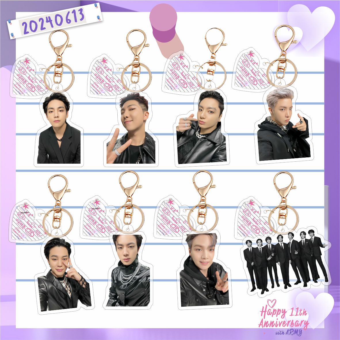 Bangtan Boys FESTA 11th Anniversary Keychains