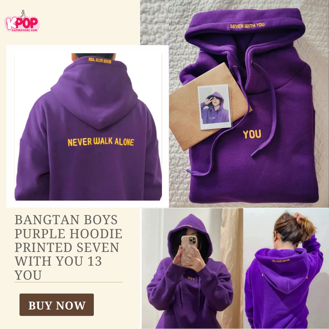 Bangtan Boys Purple Hoodie Printed Seven With You 13 You