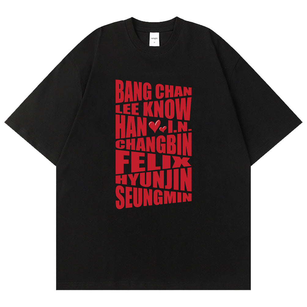 Stray Kids Red Names Shirt