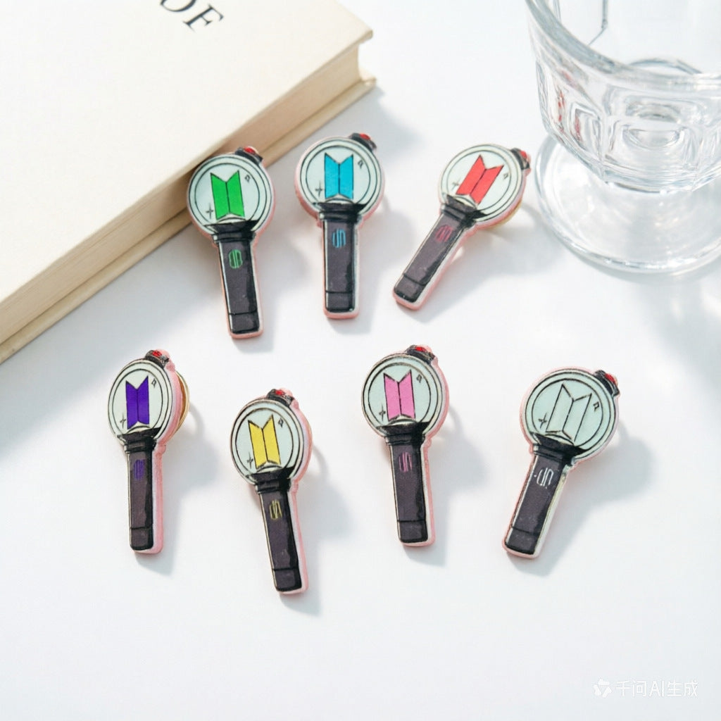 Bangtan Light Stick Style Brooch Pins Accessories