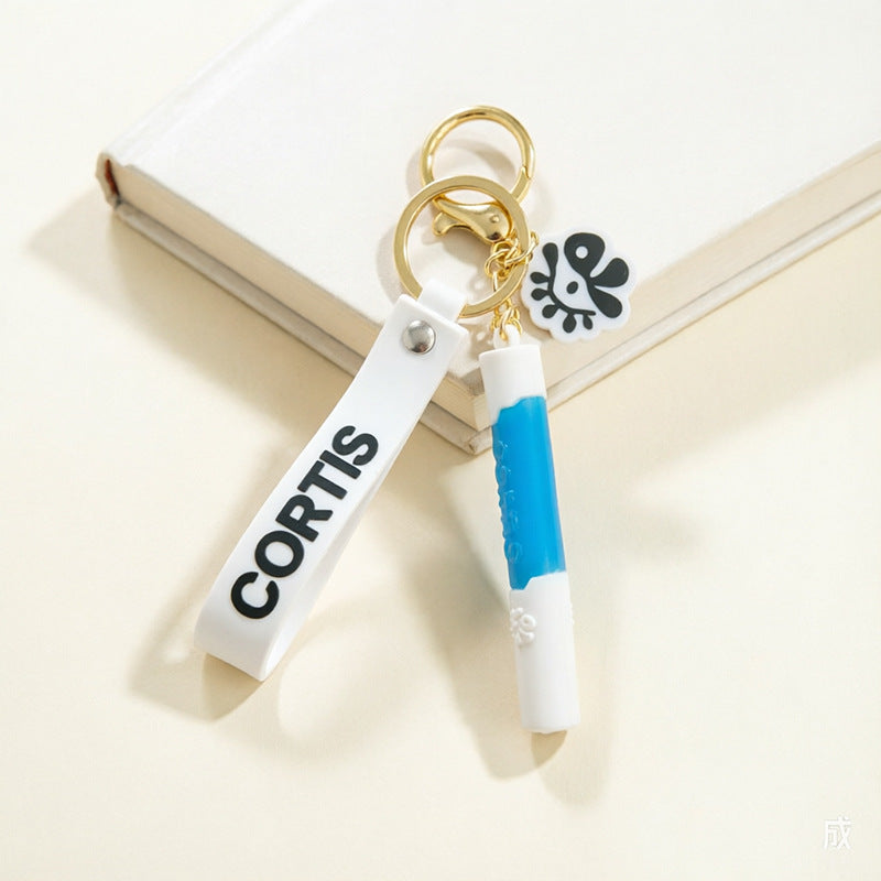 Cortis Cute White Blue Keychain Accessories