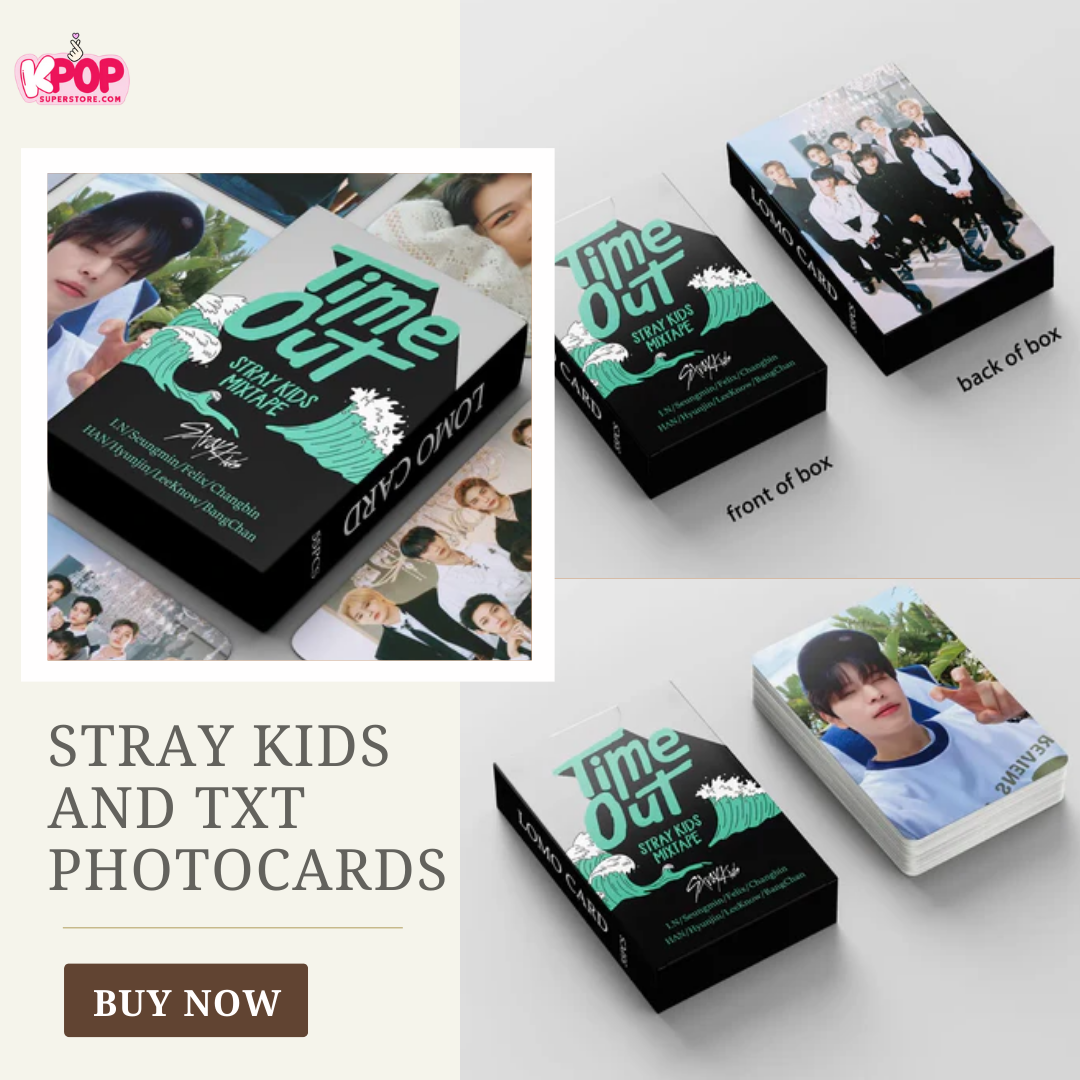 Kpop Stray Kids and TXT Photocards
