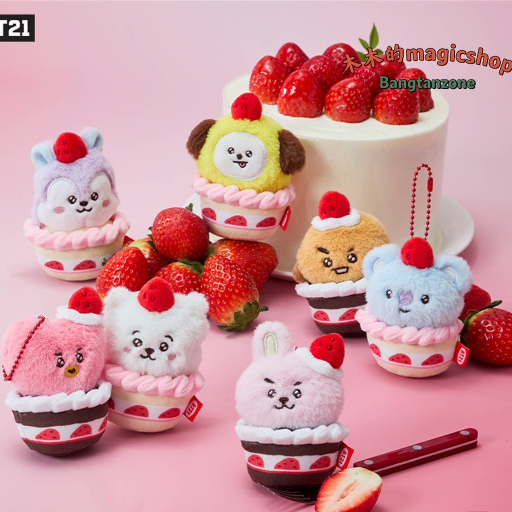 Bangtan 21 Strawberry Cake Plush Keychain Accessories