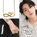 Bangtan Jk Golden Album Logo Necklace and Bracelet