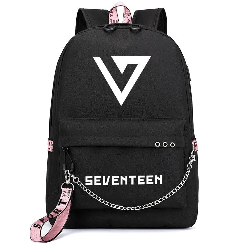 Seventeen Korean Stars Fans School Travel Backpack