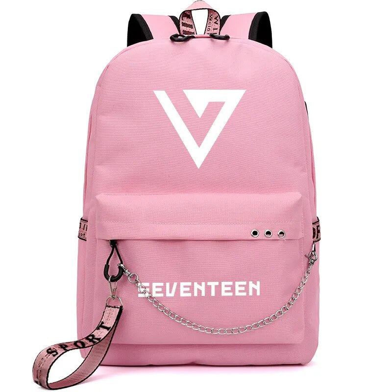 Seventeen Korean Stars Fans School Travel Backpack
