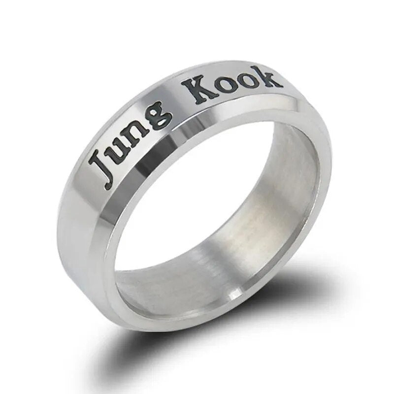 Bangtan Boys Members Name Stainless Steel Rings
