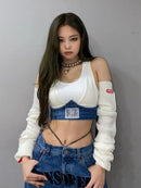 Jennie BP Fashion Streetwear Rib Knitted Top