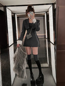Korean Formal Coat and Strap Dress for Women