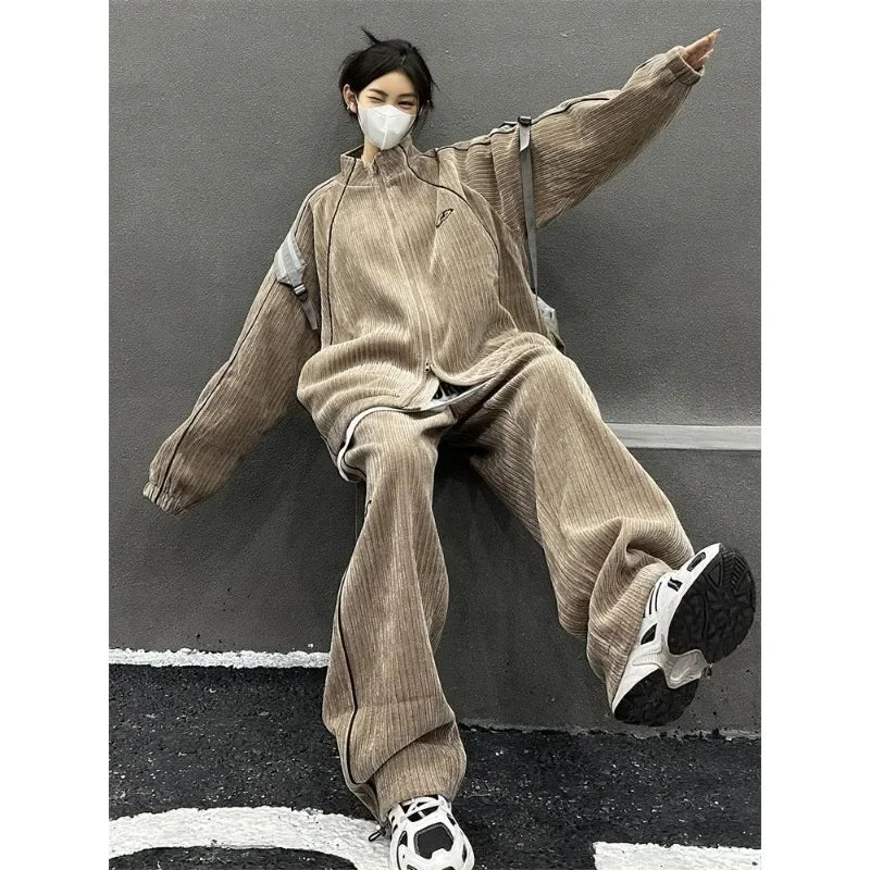 Korean Corduroy Sportswear set