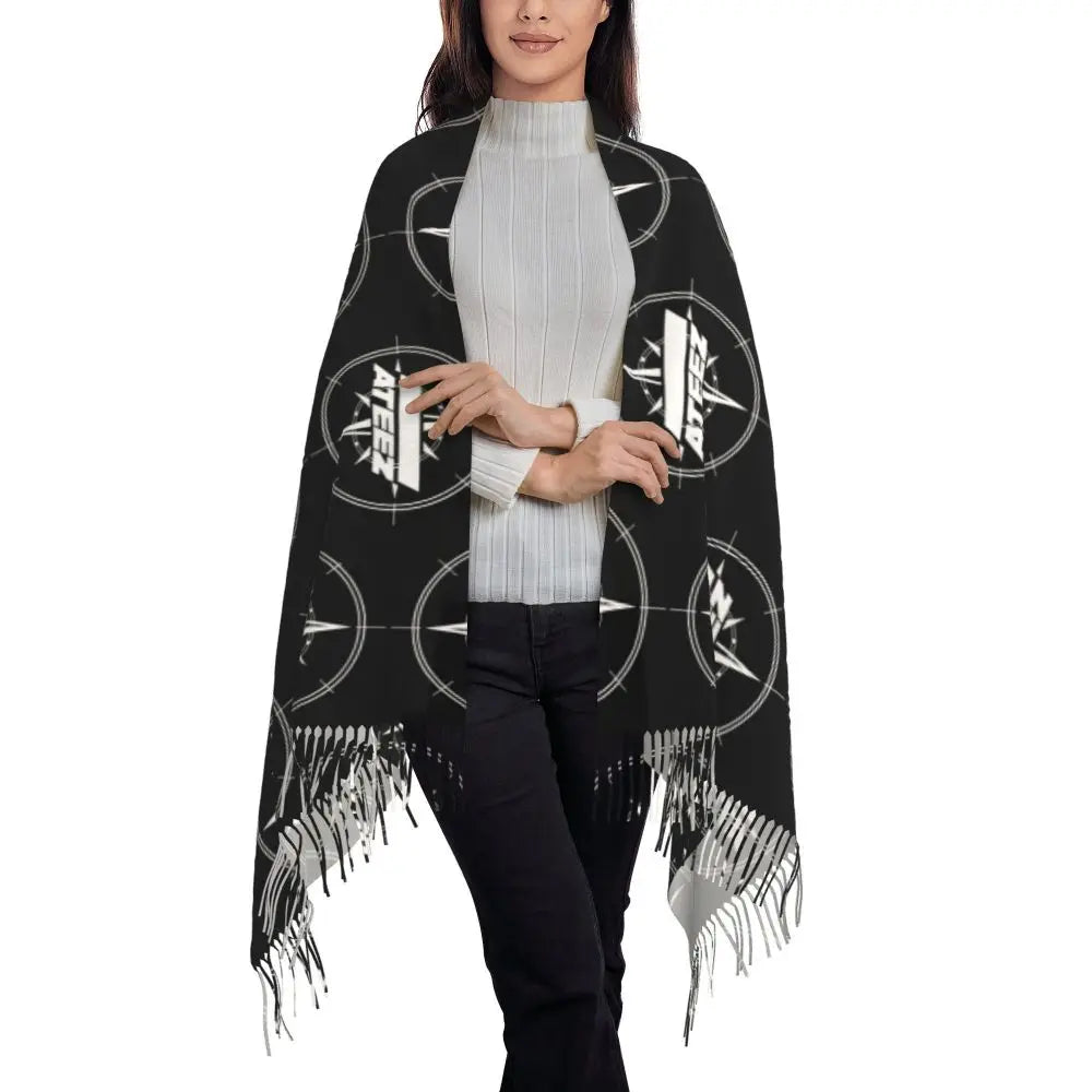 Printed Kpop ATEEZ Logo Scarf