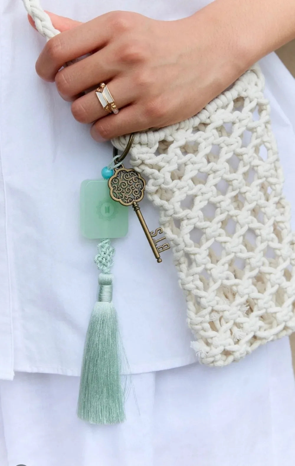 Bangtan Fashion Beaded Chain Ring