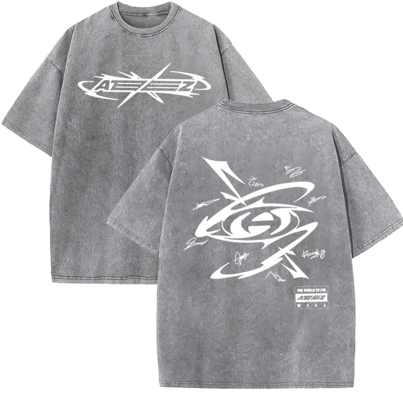 Ateez Album The World Ep Fin Will Tour Hip Hop Vintage Shirt