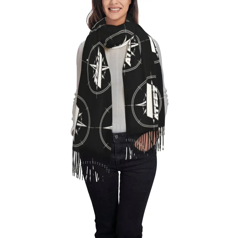 Printed Kpop ATEEZ Logo Scarf