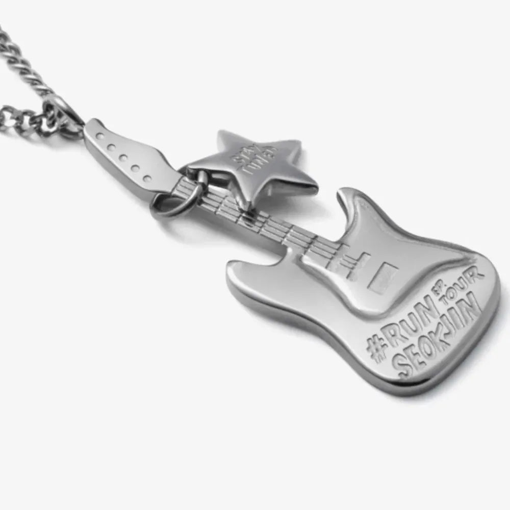 Bangtan JIN RUNSEOKJIN Guitar Charm Necklace