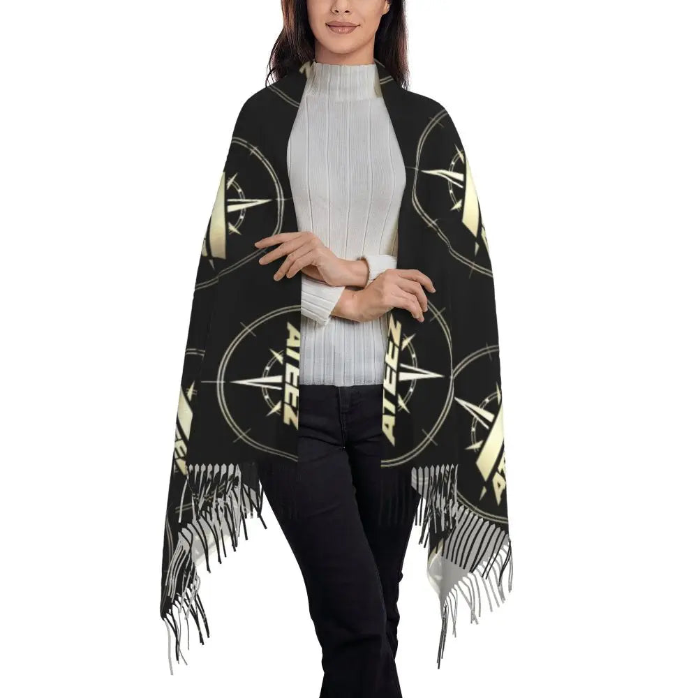 Printed Kpop ATEEZ Logo Scarf