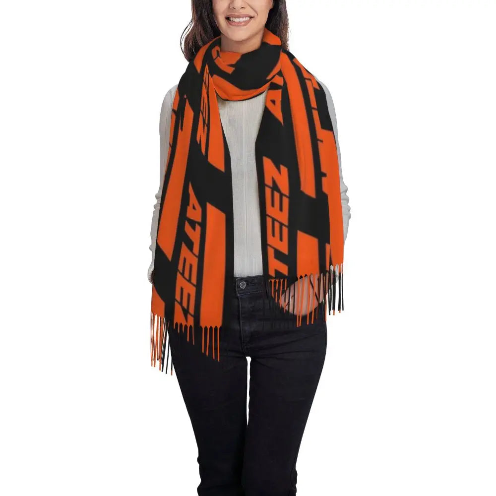 Printed Kpop ATEEZ Logo Scarf