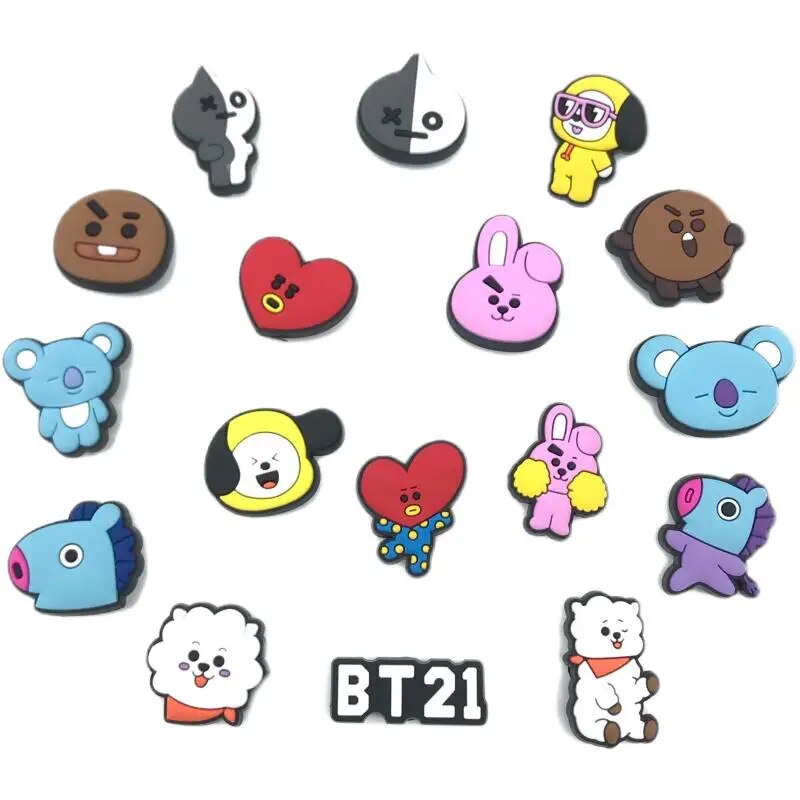 Bangtan21 Characters Jibbitz Decor For Crocs Slippers