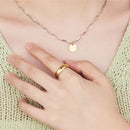Bangtan JK Fashion JK Golden Ring With Necklace