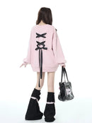 Bow Tie Loose Hoodie for Women
