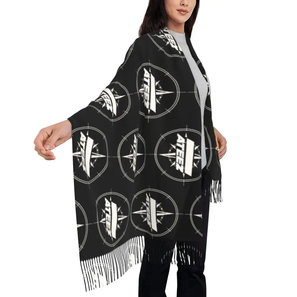 Printed Kpop ATEEZ Logo Scarf
