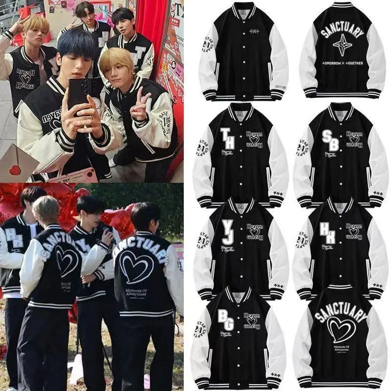 Kpop TXT Star Chapter Sanctuary Warm Loose Bomber Jacket