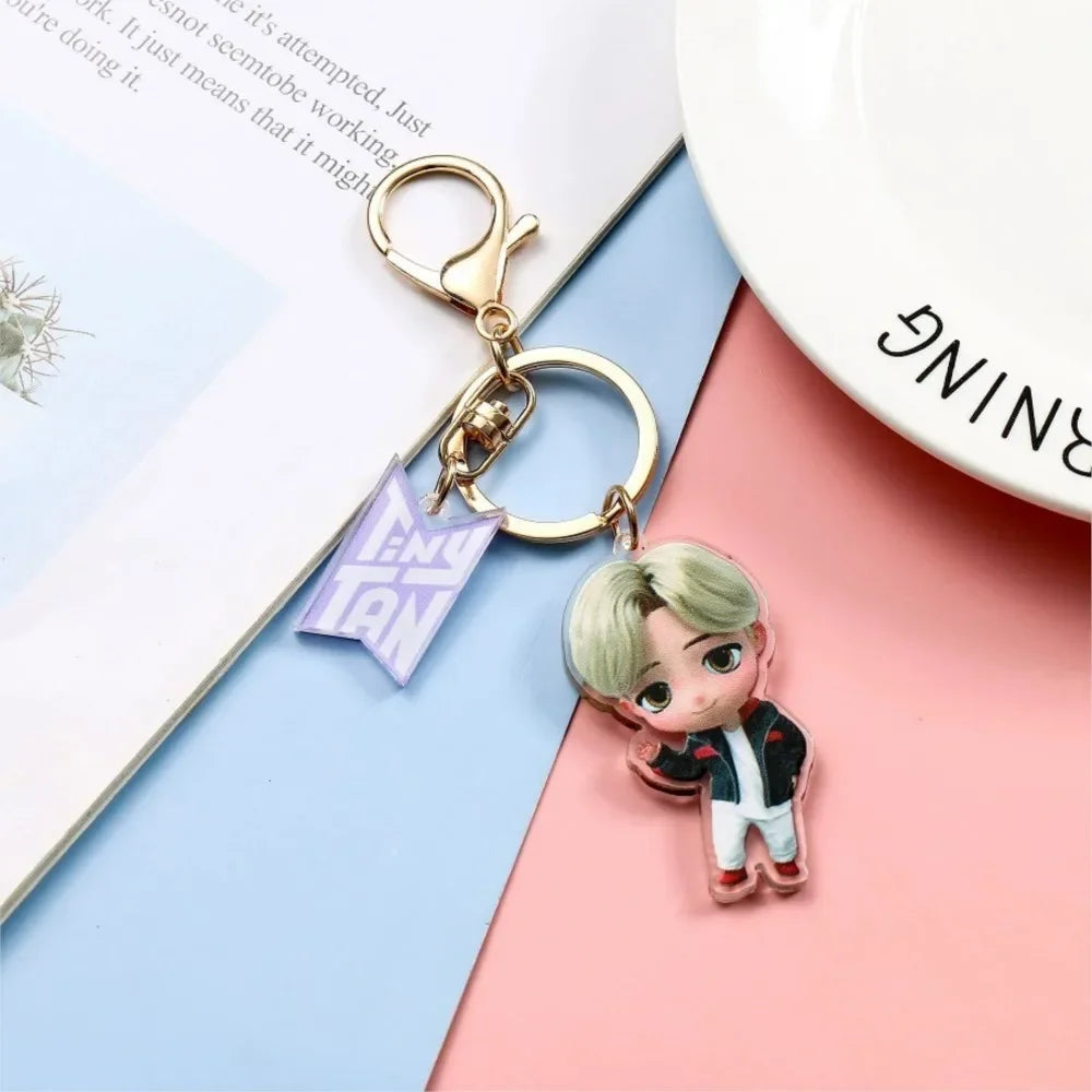 Bangtan Boys Acrylic Cute Cartoons Keychain