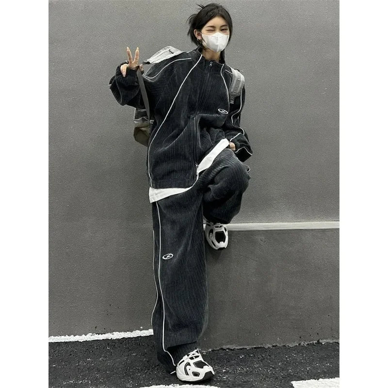 Korean Corduroy Sportswear set