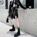 Fashion Black Retro Denim Shorts for Women