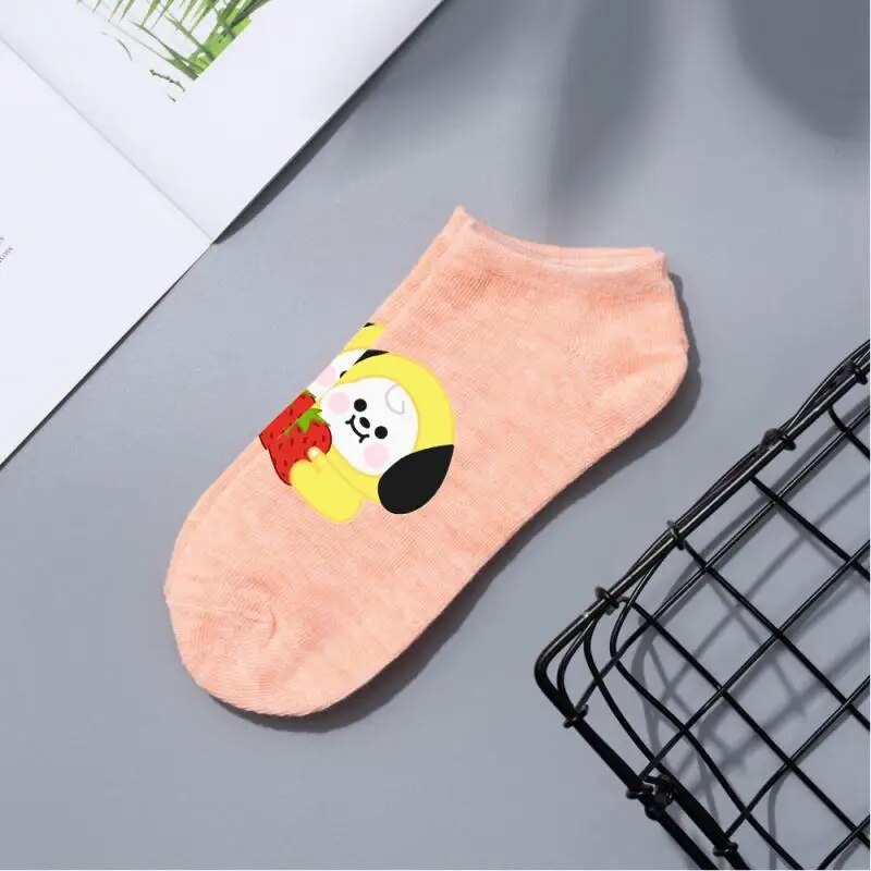 Bangtan21 Short Cute Boat Socks for Women