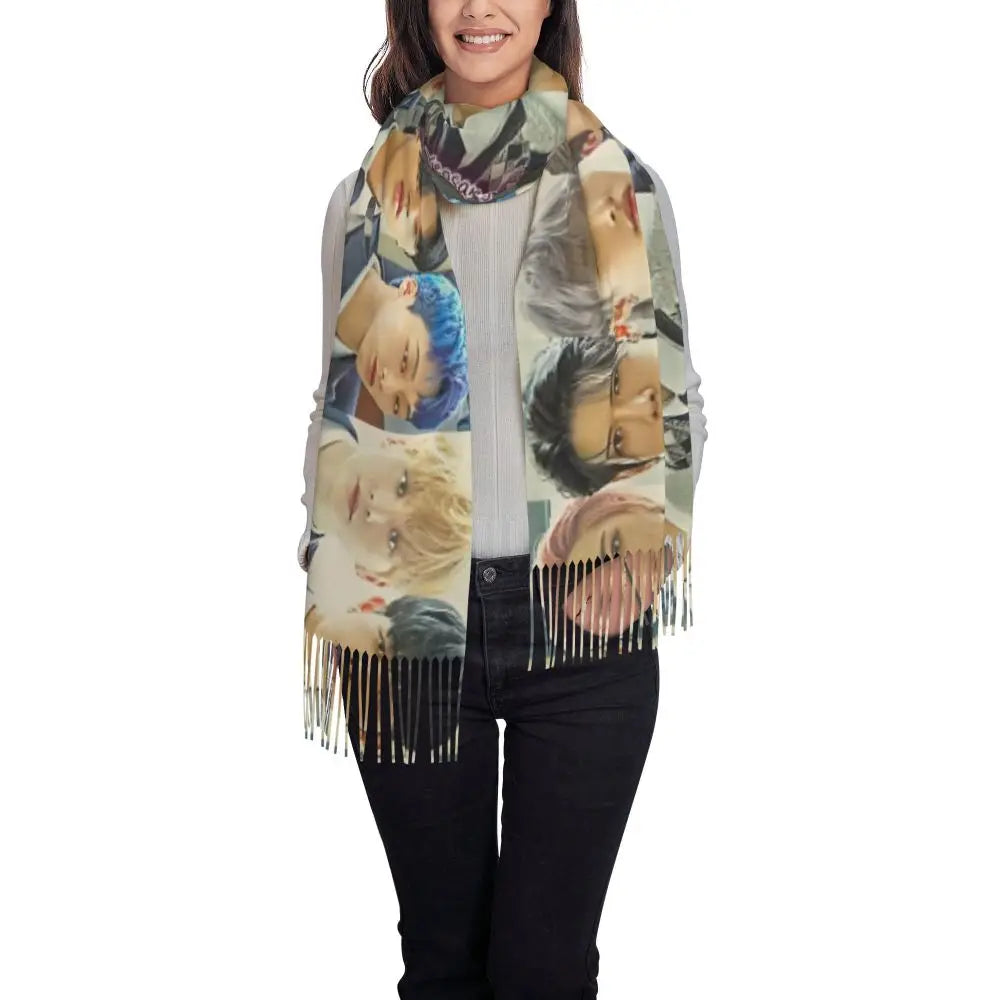 Printed Kpop ATEEZ Logo Scarf