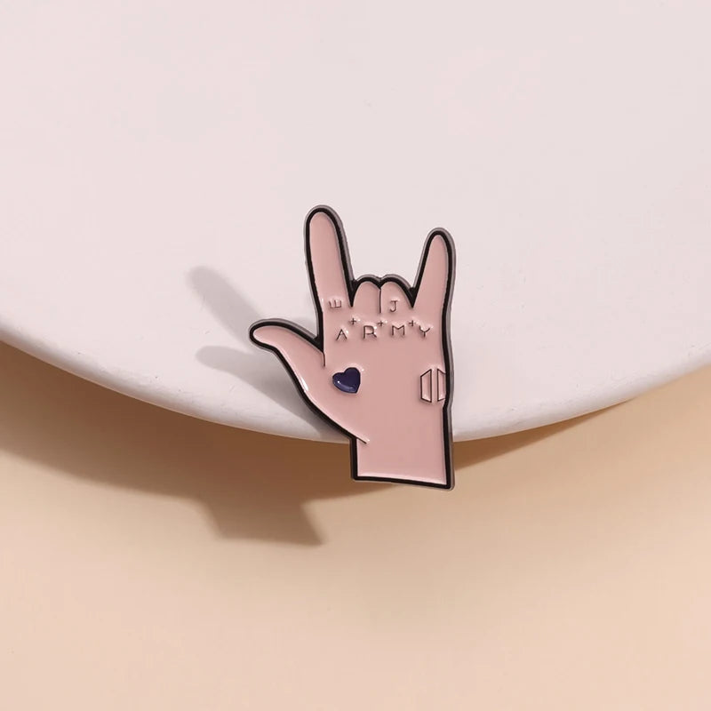 Bangtan Boys JK Hand Enamel Pin Brooch