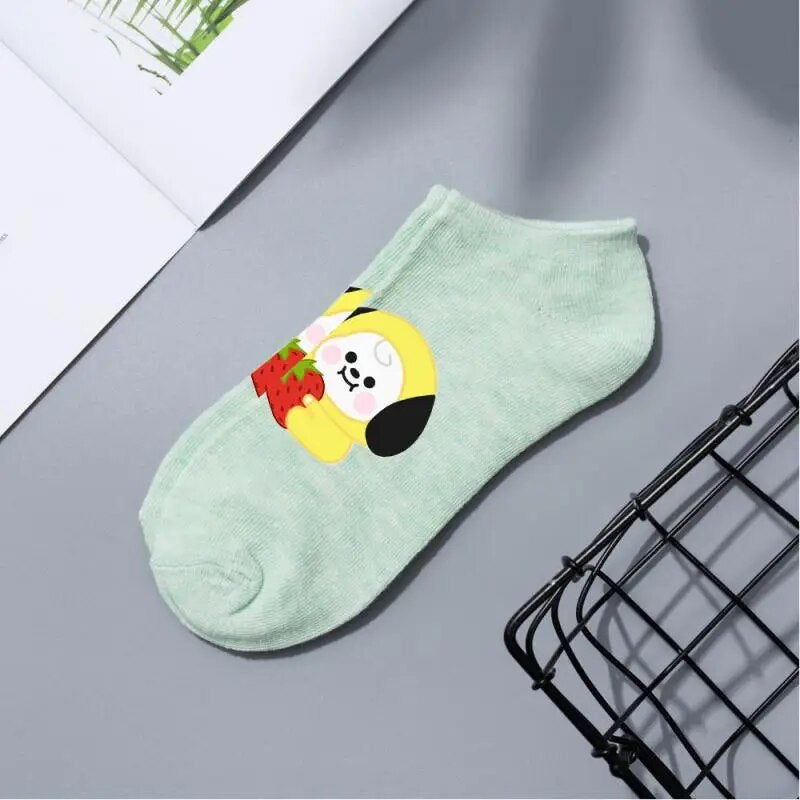 Bangtan21 Short Cute Boat Socks for Women