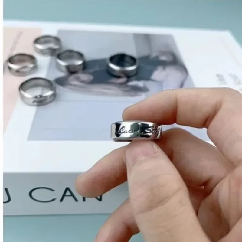 Straykids Love Stay Engraved Metal Ring Accessories