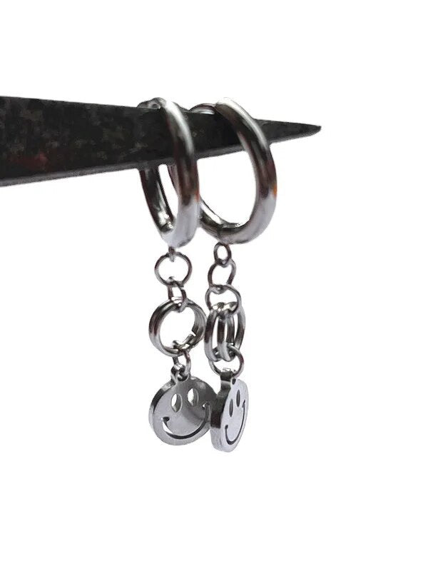 KPOP Stray Kids Hyunjin Drop Hoop Smiley Earrings