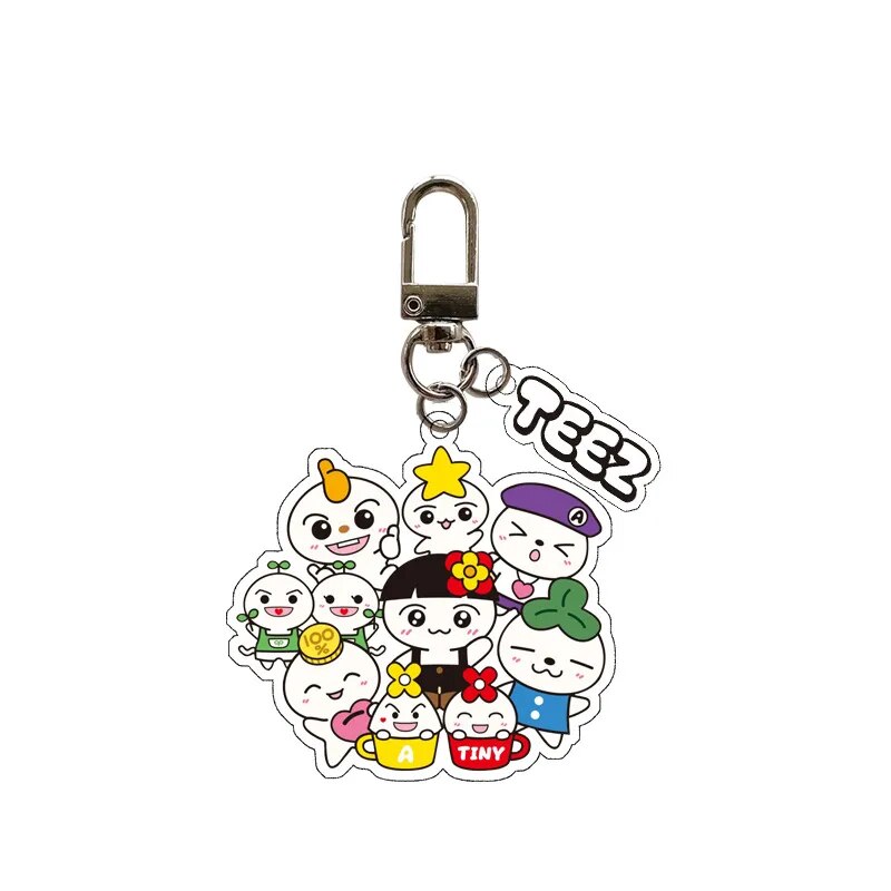 KPOP ATEEZ Cartoon Acrylic Keychain for Women Accessories