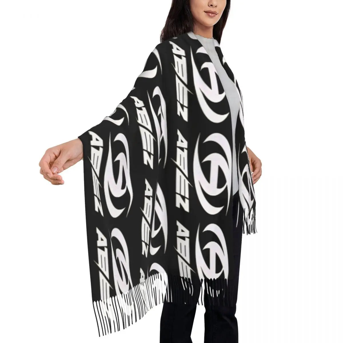 Printed Kpop ATEEZ Logo Scarf