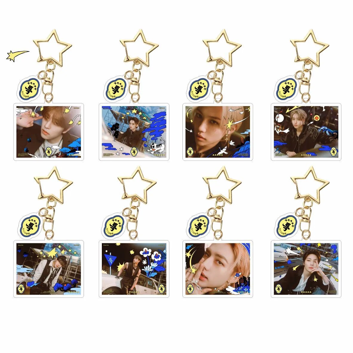 KPOP Stray Kids 5-Star Album Acrylic Keychain Rings