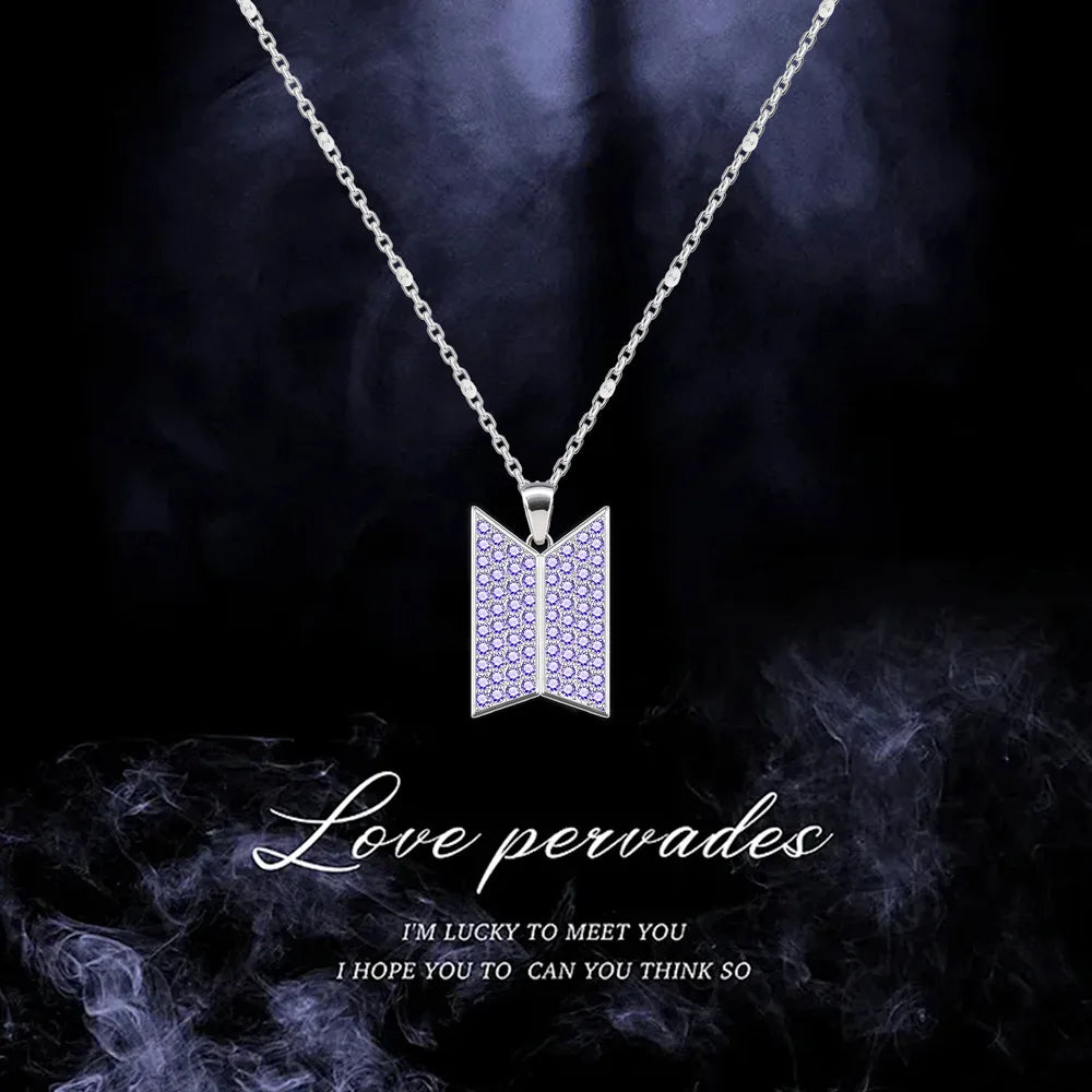 Bangtan Boys Logo Diamond Pedant Necklace Merch