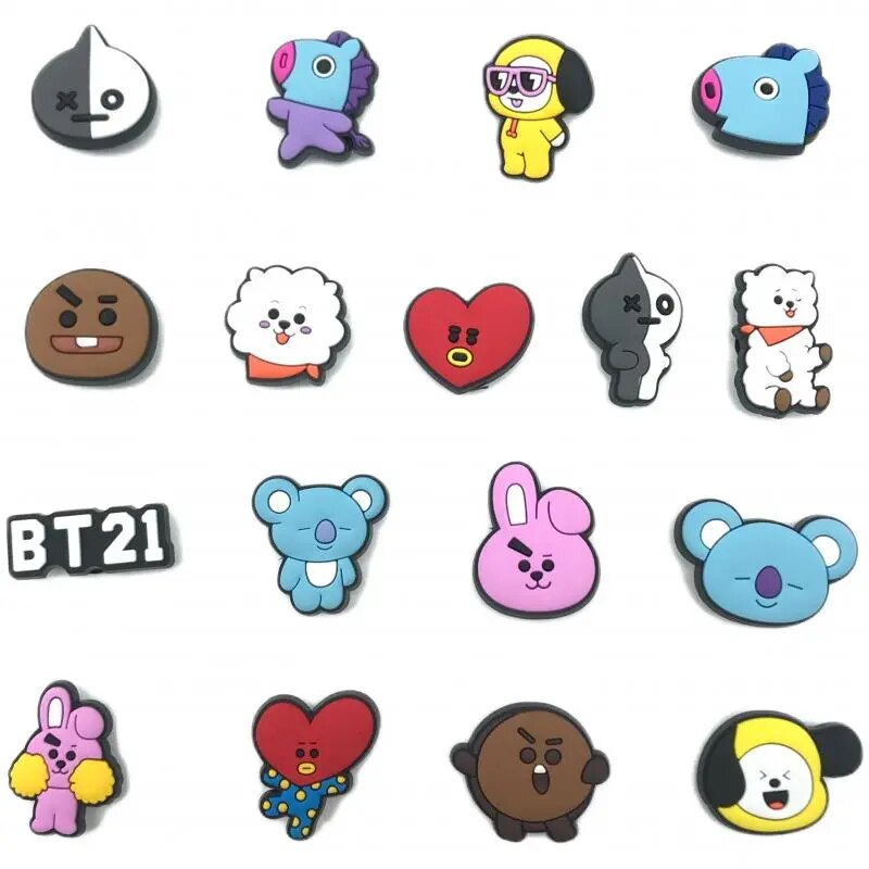 Bangtan21 Characters Jibbitz Decor For Crocs Slippers