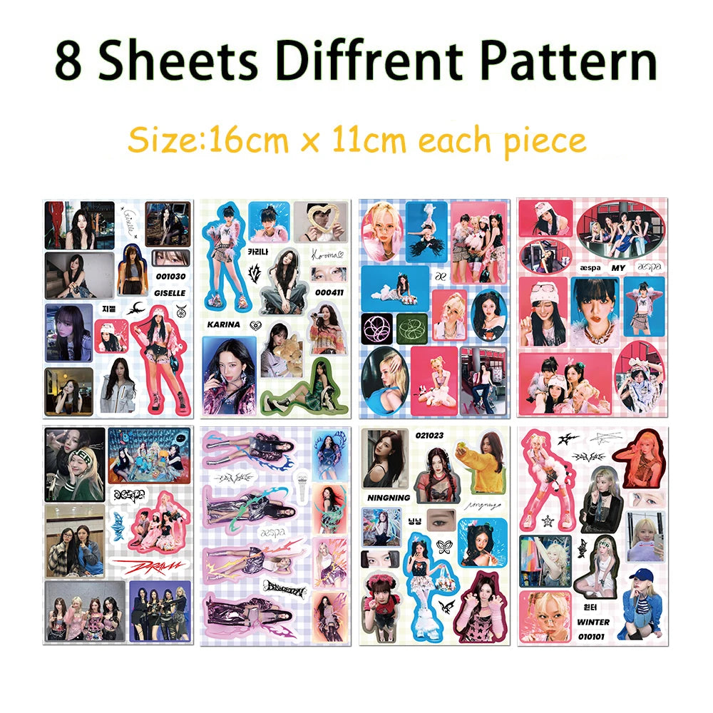 KPOP AESPA Cute Bottle Phone Sticker Collection