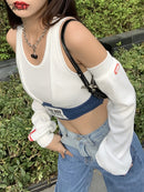 Jennie BP Fashion Streetwear Rib Knitted Top